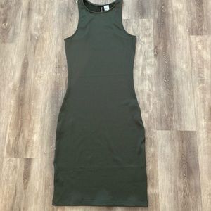Sage Ribbed Mini Dress